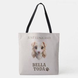 Personalisierte Chibi-Hund- und Besitzername-Tasch