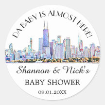 Personalisierte Chicago Skyline Baby Dusche