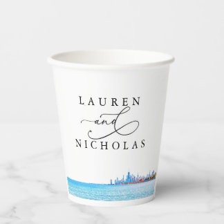 Personalisierte Chicago Skyline Wedding Paper Cups Pappbecher