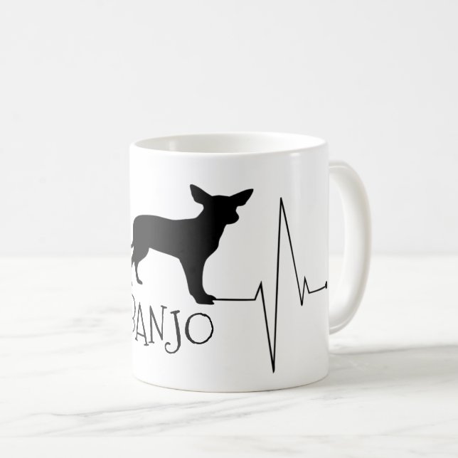 Personalisierte Chihuahua Liebe Mein Hund Herzschl Tasse (VorderseiteRechts)