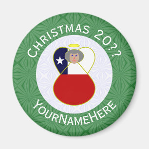 Personalisierte Chile Abuela Engel Weihnachtsflagg Magnet