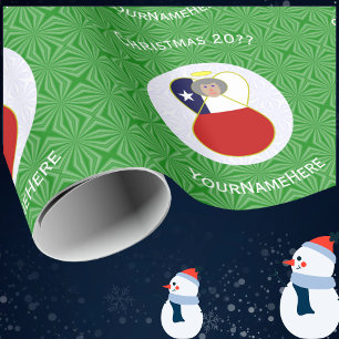 Personalisierte Chile-Oma-Engel-Weihnachtsflagge Geschenkpapier