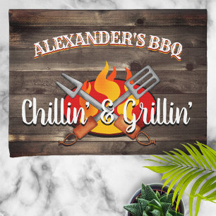 Personalisierte Chillin- und Grillin-GRILLEN Geschirrtuch