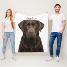 Personalisierte Chocolate-Labrador-Hundefoto-Decke