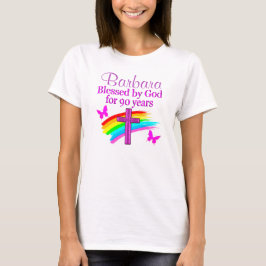 PERSONALISIERTE CHRISTLICHE 90. GEBURTSTAG-DESIGN T-Shirt