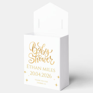Personalisierte christliche Babyparty mit Namen un Geschenkschachtel