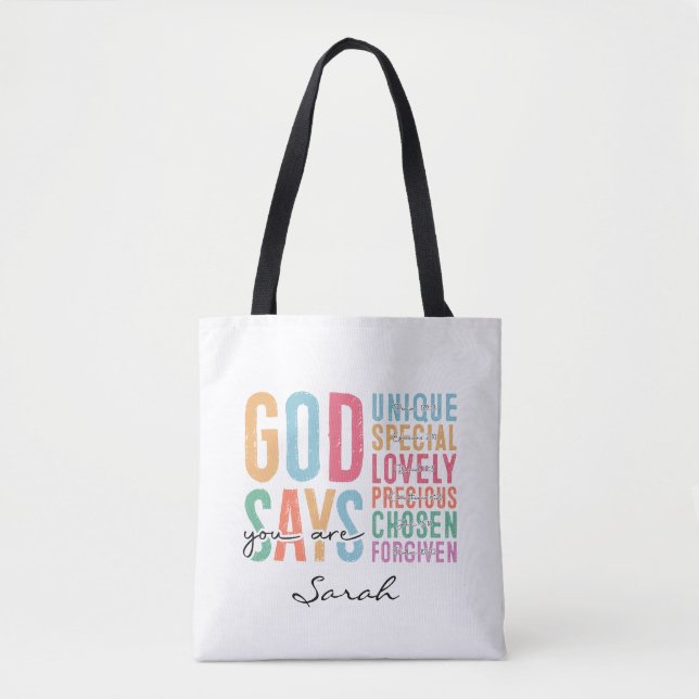 Personalisierte christliche Bibelvers-Tasche (Vorderseite)