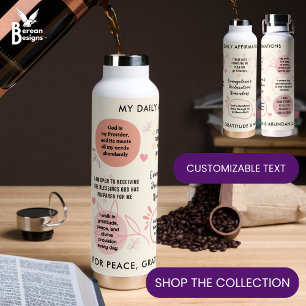 Personalisierte christliche tägliche Affirmations- Trinkflasche