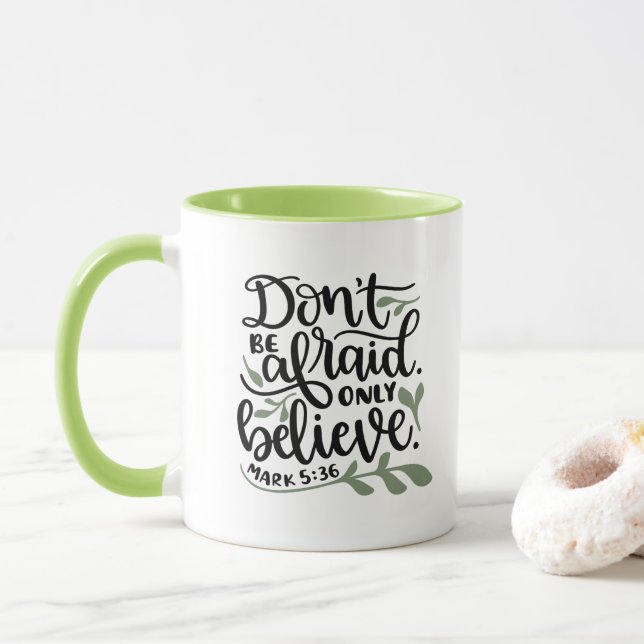 Personalisierte Christliche Verse Mark 5:36 Tasse (Mit Donut)
