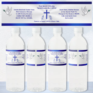 Personalisierte, Christliche Wasserflaschen, Wasserflaschenetikett