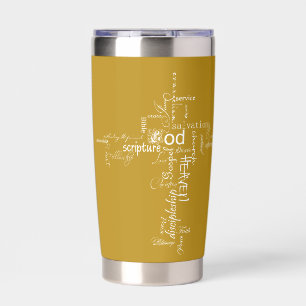 Personalisierte christliche Worte Kreuz Thermobecher