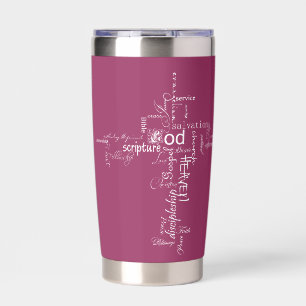 Personalisierte christliche Wortkreuze Thermobecher