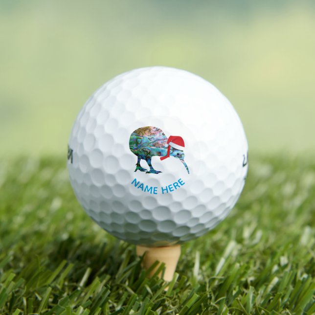 PERSONALISIERTE CHRISTMAS KIWI PAUA GOLF BALLS GOLFBALL (Insitu T-Shirt)
