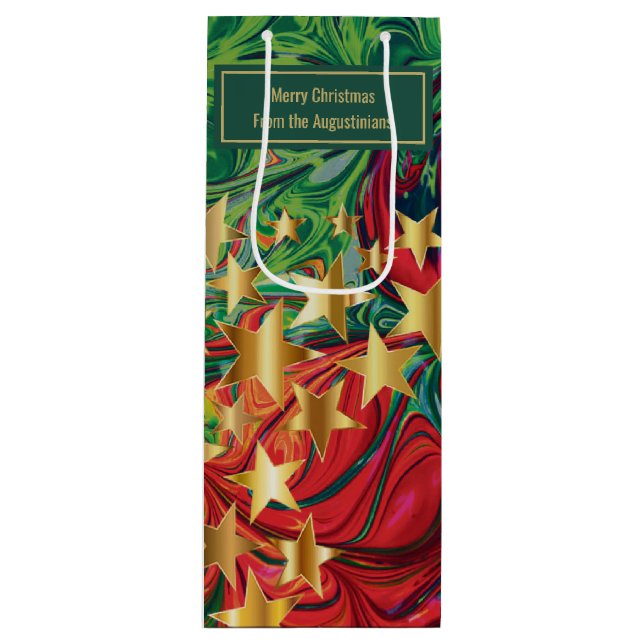 PERSONALISIERTE CHRISTMAS STARS GESCHENKTÜTE FÜR WEINFLASCHEN (Vorderseite)