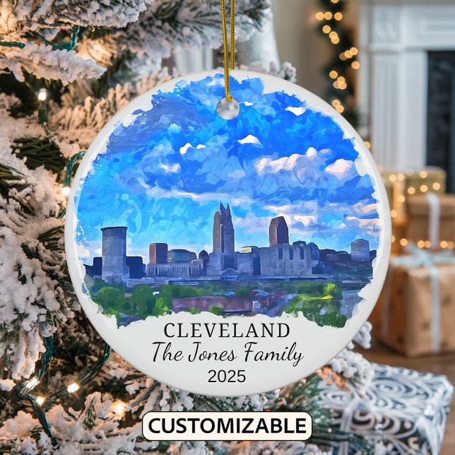Personalisierte Cleveland Ornament, Ohio Staat Keramik Ornament (Von Creator hochgeladen)