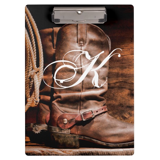 Personalisierte Clip Board Cowboy Stiefel Barn Woo Klemmbrett (Vorderseite)