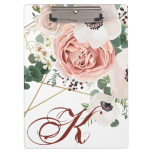 Personalisierte Clip Board Geometric Garden Rose A Klemmbrett