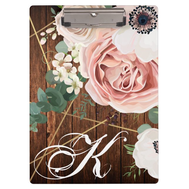 Personalisierte Clip Board Geometric Garden Rose S Klemmbrett (Vorderseite)