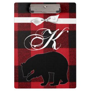 Personalisierte Clip Board Red Buffalo Kariert Bär Klemmbrett