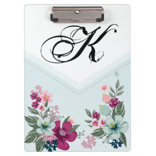 Personalisierte Clip-Board Tropische Blume auf Blu Klemmbrett