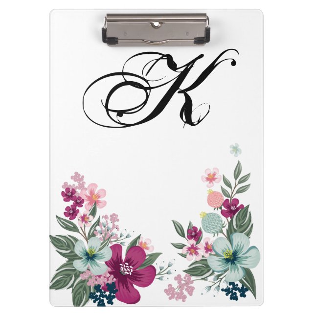 Personalisierte Clip-Board Tropische Blume auf Wei Klemmbrett (Vorderseite)
