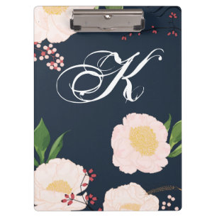 Personalisierte Clip Board Weiße Blume auf Da Klemmbrett