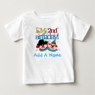 Personalisierte Clowns-2. Geburtstags-T-Shirt Baby T-shirt