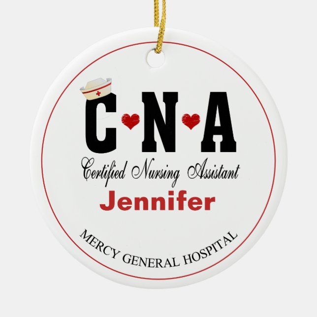 Personalisierte CNA Keramik Nurse Keramik Ornament (Vorne)