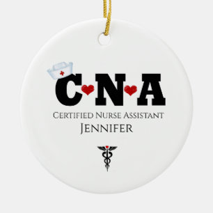 Personalisierte CNA Nurse Weihnachtsfeier Keramikornament