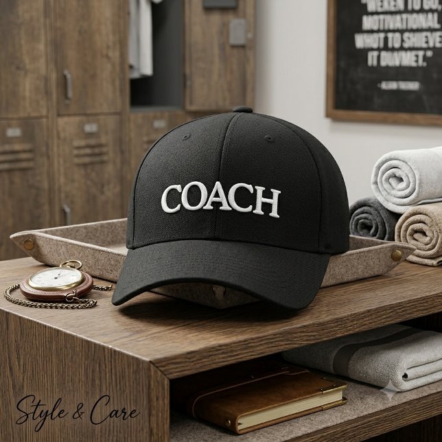 Personalisierte COACH Basic Flexfit Wollmütze Bestickte Baseballkappe (Personalized COACH Basic Flexfit Wool Cap)