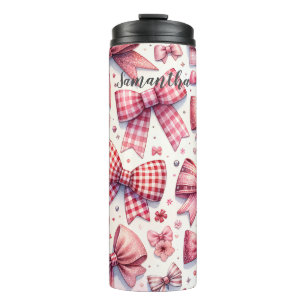 Personalisierte Cocquette Bows Thermal Tumbler Thermosbecher