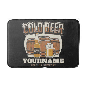 Personalisierte Cold Beer Oak Barrel Brauerei  Badematte