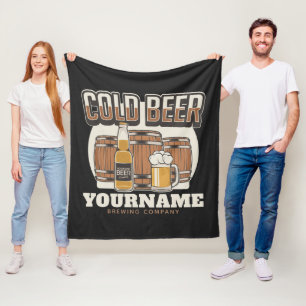 Personalisierte Cold Beer Oak Barrel Brauerei Fleecedecke