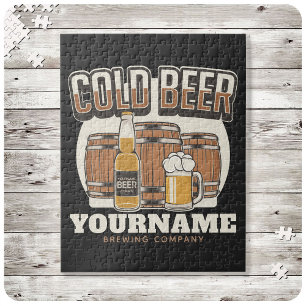 Personalisierte Cold Beer Oak Barrel Brauerei Puzzle