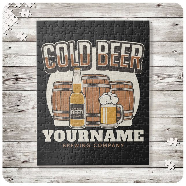 Personalisierte Cold Beer Oak Barrel Brauerei Puzzle (Von Creator hochgeladen)