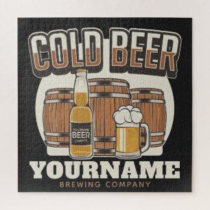 Personalisierte Cold Beer Oak Barrel Brauerei Puzzle