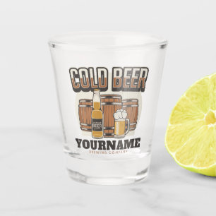 Personalisierte Cold Beer Oak Barrel Brauerei Schnapsglas