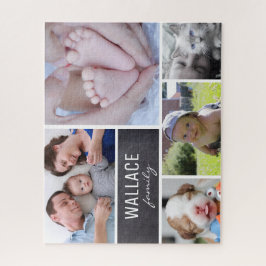 Personalisierte Collage-Fotos mit Familienname Puzzle