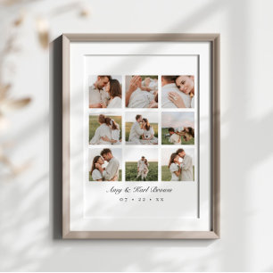 Personalisierte Collage für Paare mit 9 Fotos Poster