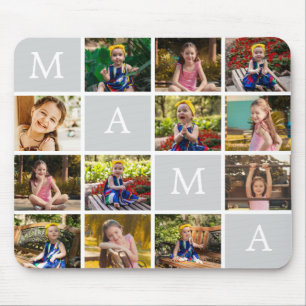 Personalisierte Collage mit 12 Fotos und individue Mousepad