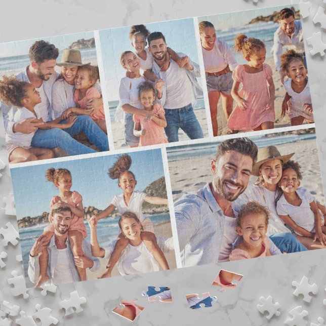Personalisierte Collage mit 5 Fotos Puzzle (Personalized 5 Photo Collage Jigsaw Puzzle)