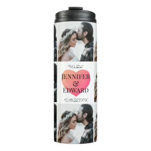 Personalisierte Collage Wedding Fotos Thermosbecher