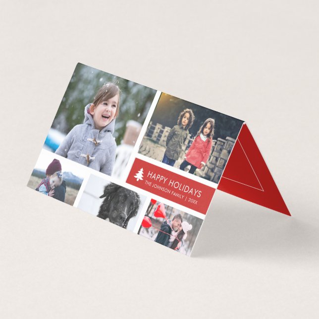 Personalisierte Collage Xmas Rote Streifen (Vorderseite)