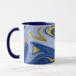 Personalisierte Combo-Tasse: Blue & Gold Akzente Tasse