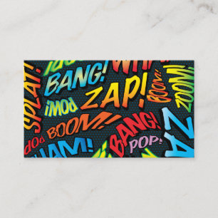 Personalisierte Comic-Book-Pop-Art-Sounds Visitenkarte