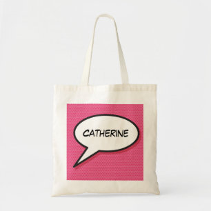 Personalisierte Comic-Hefte Mädchen-Tasche in Rosa Tragetasche