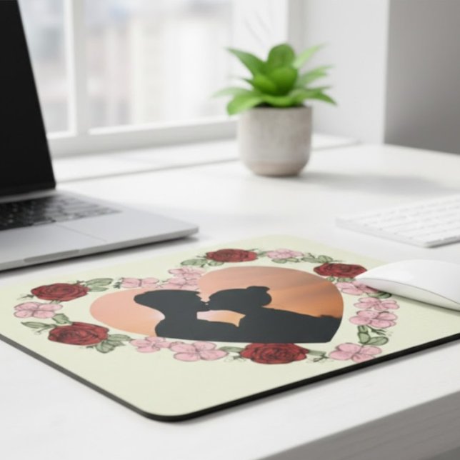 Personalisierte Computermauspad – Florales Herz Mousepad (Von Creator hochgeladen)