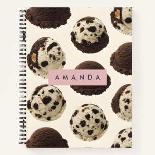 Personalisierte Cookies & Creme Ice Cream Muster Notizbuch