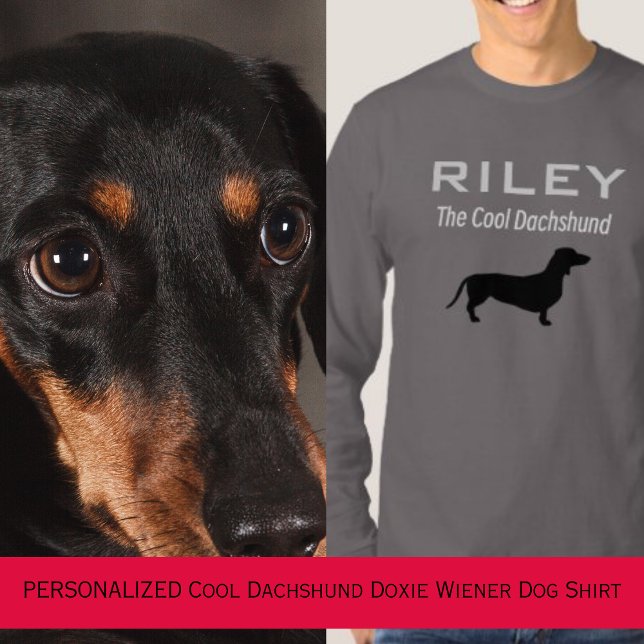PERSONALISIERTE Coole Dackel Dackel Dackel Hund T-Shirt (PERSONALIZED Cool Dachshund Doxie Wiener Dog Long Sleeve T-Shirt)