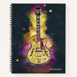 Personalisierte Coole Funky Abstrakt Guitar Art Notizbuch